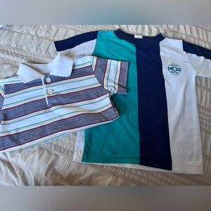 Vintage Striped and Color Block Kids Polo Set